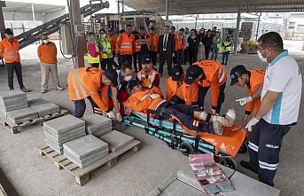 Mersin Büyükşehir’den İşçilere ‘İş Kazası’ Tatbikatı